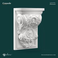Consolă Decorativă Poliuretan 10x18x27 cm cu Relief Sculptat