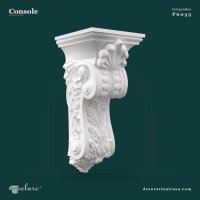 Consolă Decorativă Poliuretan 29x30x65 cm Cu Motive Acant