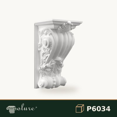 Consolă Decorativă din Poliuretan cu Motive de Acant 36x57 cm