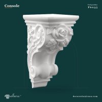 Consolă Decorativă din Poliuretan 15x24 cm cu Trandafir