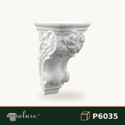 Consolă Decorativă din Poliuretan 15x24 cm cu Trandafir