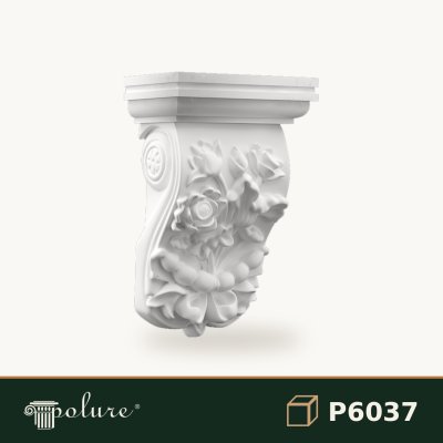 Consolă Decorativă din Poliuretan cu Relief Floral 11x20x32 cm