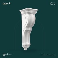 Consolă Decorativă din Poliuretan cu Frunze de Acant 23x20x66 cm
