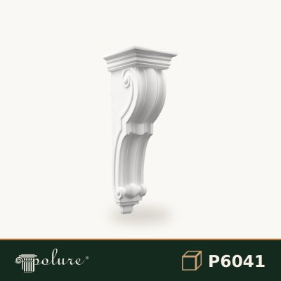 Consolă Decorativă din Poliuretan cu Frunze de Acant 23x20x66 cm