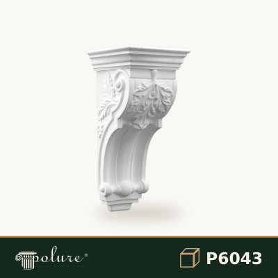 Consolă Decorativă din Poliuretan cu Frunze de Acant 17x18x41 cm