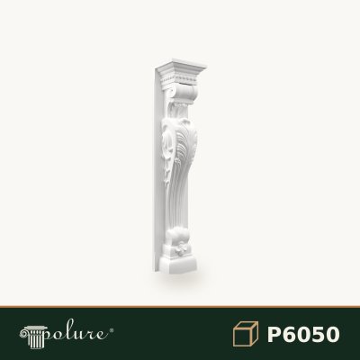Consolă Decorativă Sculptată din Poliuretan 19x20x105 cm