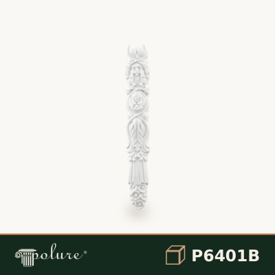 Ornament Decorativ Poliuretan 49x8x3 cm cu Relief Floral