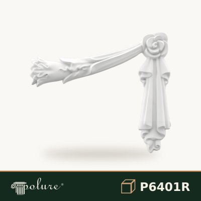Ornament Decorativ Poliuretan P6401R Cu Trandafir 27x32 cm