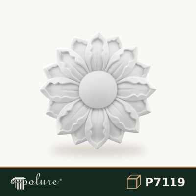 Rozetă Tavan din Poliuretan 63 cm Model Floral Relief