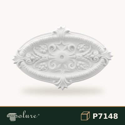 Rozetă Ovală din Poliuretan Pentru Tavan 45x68 cm Model Decorativ