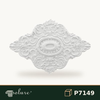 Rozetă Decorativă Ovală de Tavan din Poliuretan 74x110 cm