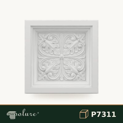 Cupolă Decorativă din Poliuretan Pătrată pentru Plafon