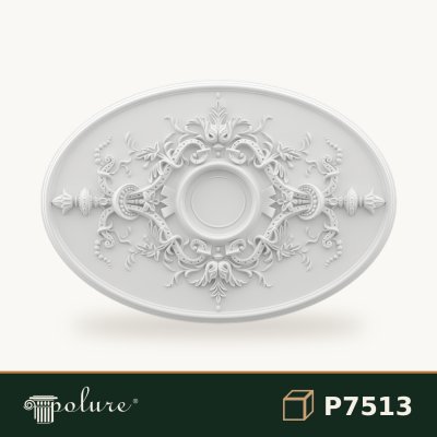 Rozetă Ovală din Poliuretan 54x79 cm Model Decorativ Tavan