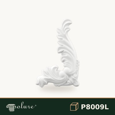 Ornament Decorativ Poliuretan Colț Stânga Acant 13x8 cm