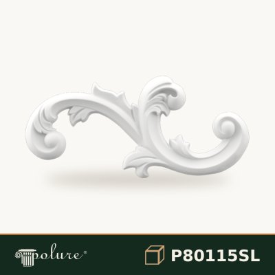 Ornament decorativ din poliuretan cu frunze 8x17 cm