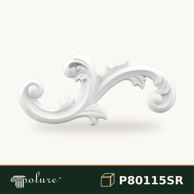 Ornament Decorativ din Poliuretan cu Motive Vegetale 8x17 cm