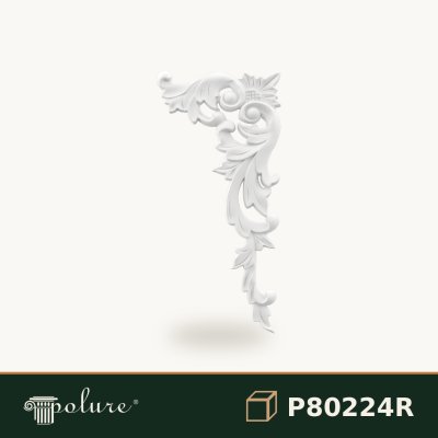 Colțar Decorativ din Poliuretan cu Relief Floral 50x24 cm