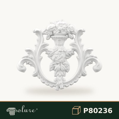 Ornament Decorativ Floral din Poliuretan 17x21 cm