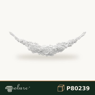Ornament Decorativ Floral din Poliuretan 26x79 cm Ghirlandă