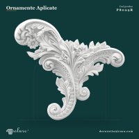 Ornament Decorativ din Poliuretan cu Relief Floral 27.5x30 cm