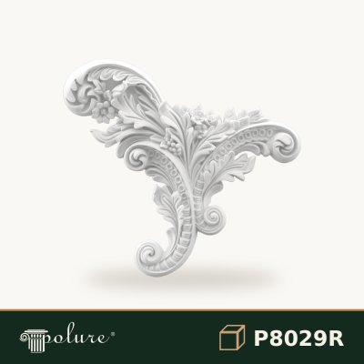 Ornament Decorativ din Poliuretan cu Relief Floral 27.5x30 cm