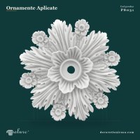 Rozetă Decorativă din Poliuretan 38x38 cm cu Relief Floral