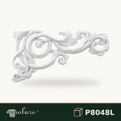 Ornament Sculptat din Poliuretan pentru Perete și Mobilă 21x39 cm