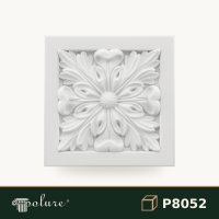 Element Decorativ din Poliuretan 16x16 cm Cu Motif Floral Patrat