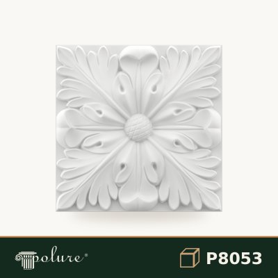 Aplică Decorativă Pătrată din Poliuretan 20x20 cm