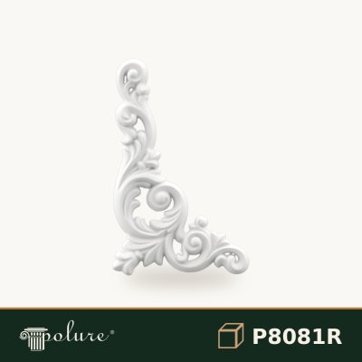 Ornament decorativ de colț dreapta poliuretan 24x15 cm
