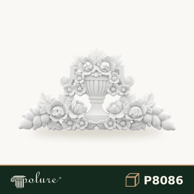 Ornament Decorativ din Poliuretan Vază cu Flori 23x45 cm