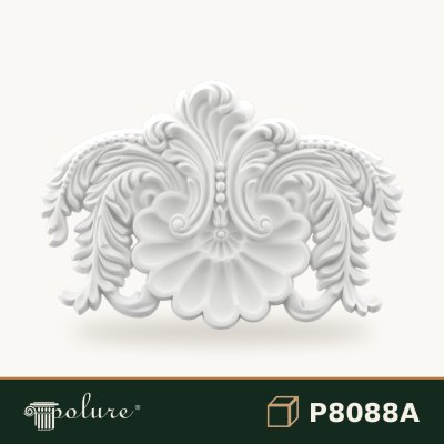 Ornament Aplicat Poliuretan 32x46 cm cu Volute și Frunze
