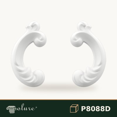 Ornament Decorativ din Poliuretan cu Volute 14x7x2 cm
