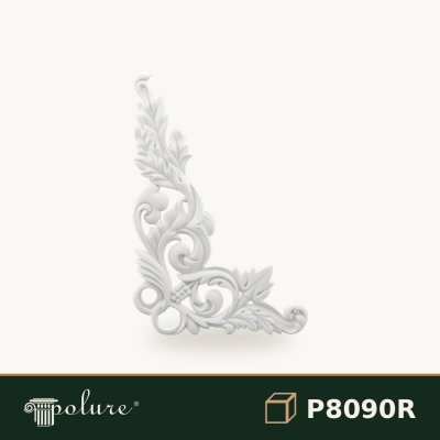 Ornament Colț din Poliuretan 101x67 cm cu Frunze de Acant