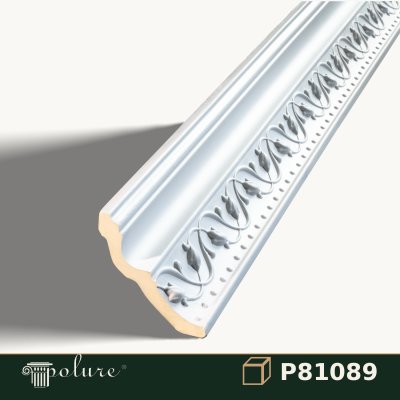 Cornișă Decorativă din Poliuretan cu Model P81089 10x10 cm