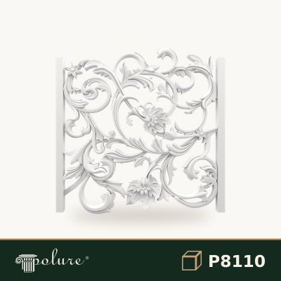 Panou Decupat Decorativ din Poliuretan 100x99 cm cu Relief
