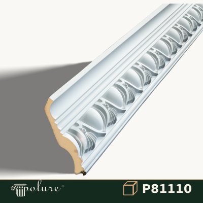 Cornișă Decorativă din Poliuretan cu Model 11x11 cm