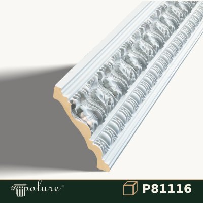 Cornișă Decorativă din Poliuretan cu Relief Clasic 11x11 cm