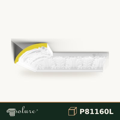Cornișă din Poliuretan cu Model Sculptat 38x25 cm