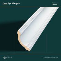Cornișă Netedă din Poliuretan 10x10 cm pentru Tavan