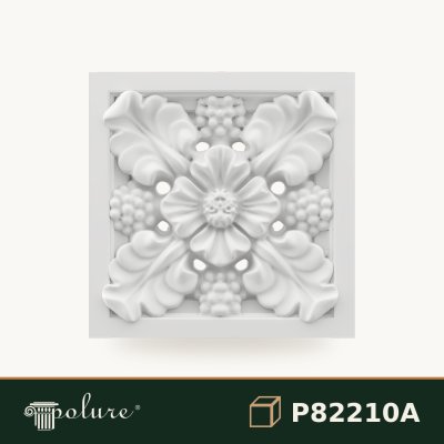 Ornament Decorativ Pătrat din Poliuretan 24x24 cm