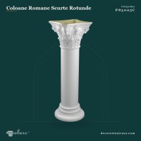 Coloană Scurtă Romană din Poliuretan 35x107 cm Capitel Decorat
