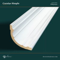 Cornișă Netedă din Poliuretan 18x18 cm pentru Tavan