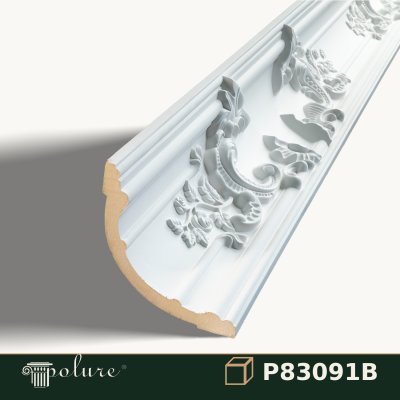 Cornișă Decorativă din Poliuretan cu Model Clasic 18x18 cm