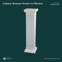 Coloană Romană Scurtă din Poliuretan 28x28x107 cm
