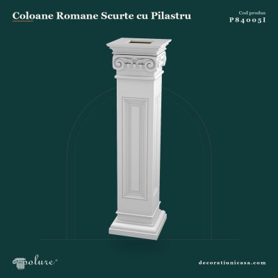 Coloană Scurtă din Poliuretan Stil Roman 28x107 cm