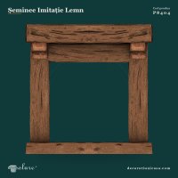 Rama de Șemineu Decorativă Poliuretan Aspect Lemn 130x130 cm