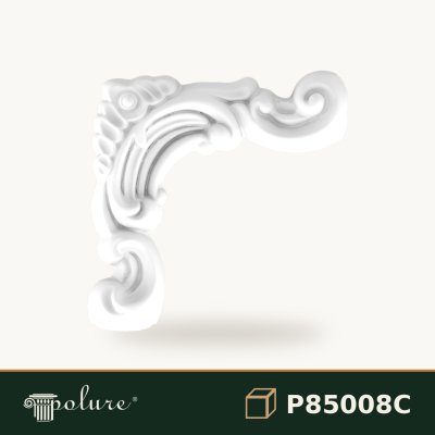 Colțar Decorativ Poliuretan pentru Baghetă Perete 17x17 cm