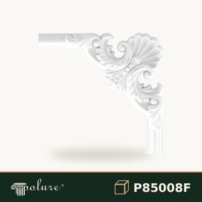Colțar Decorativ Sculptat Poliuretan 31x31 cm Model Scoică