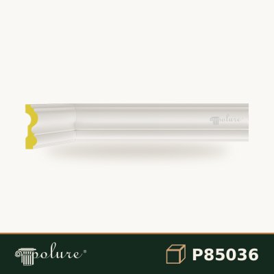 Brâu Decorativ Drept din Poliuretan 8 cm pentru Perete